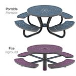 Round Picnic Table, Inground or Portable, 46"
