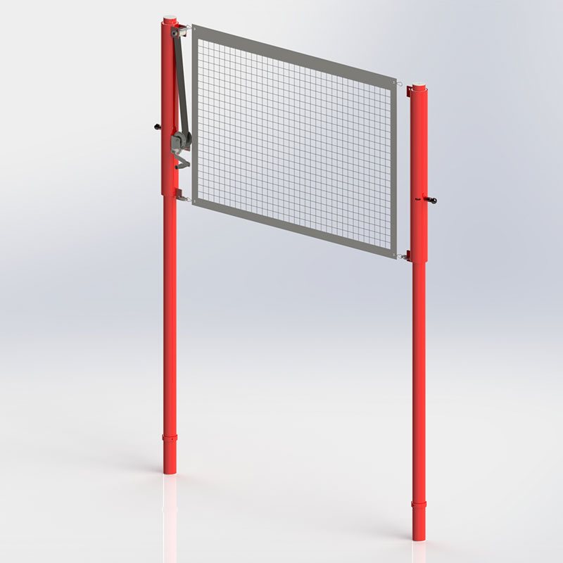 Poteaux de volleyball en aluminium, Système réglage télescopique, 8,9 cm (3-½"), 1 treuil