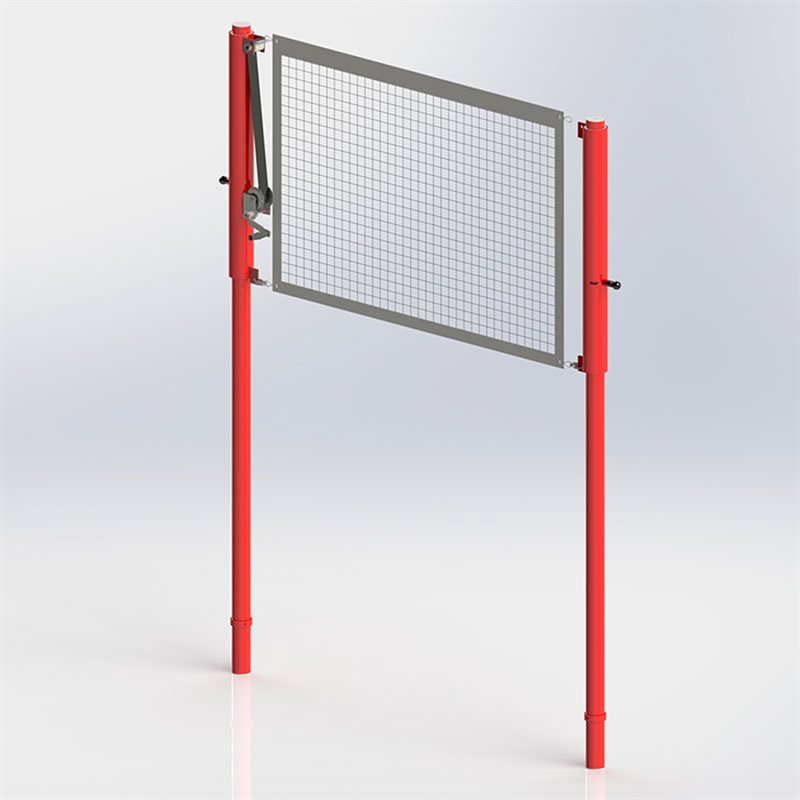 Poteaux de volleyball en aluminium, réglage télescopique, 8,9 cm (3,5"), 1 treuil