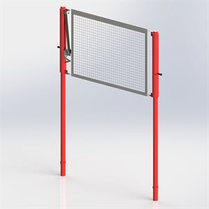 Aluminum volleyball posts, telescopic adjustment, 3.5" (8.9 cm), 1 winch