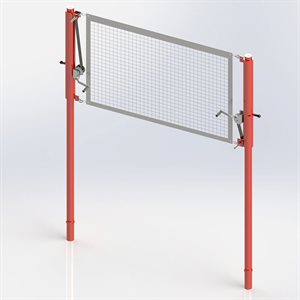 Aluminum volleyball posts, telescopic adjustment, 3.5" (8.9 cm), 2 winches