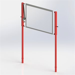 Aluminum volleyball posts, telescopic adjustment, 3" (7.5 cm), 1 winch