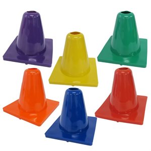 6 soft PVC cones, 6"