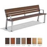 Banc de série RIDEAU, dossier et accoudoirs, 6'