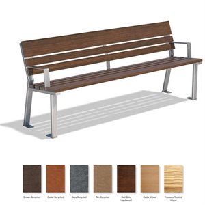 Rideau Series Bench, Back and Arm Rests, 6'