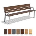 Rideau Series Bench, Back and Arm Rests, 6'
