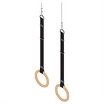 Wooden Rings with Straps and Steel Cable