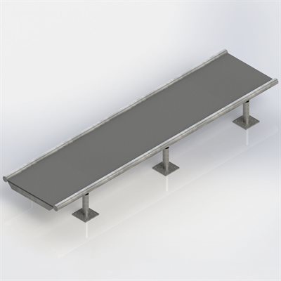 Flat Top Rail Ramp, 96"x10-½"x22"