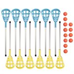 12 intercrosse sticks and 12 balls