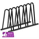 7-Space Painted Steel Bike Rack, Black