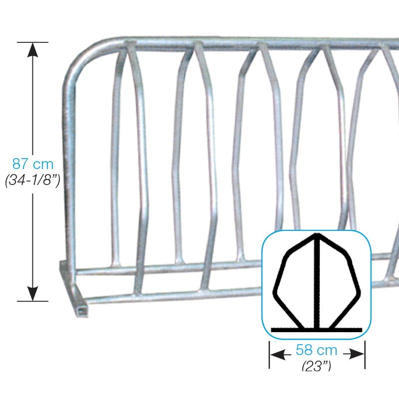 Bicycle rack, PAINTED steel or GALVANIZED,12 spaces