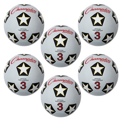 6 ballons de soccer en caoutchouc, taille #3