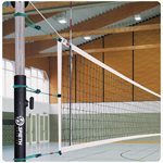 Système de volleyball complet Spieth America®, poteaux en aluminium peint noir de 7,6 cm (3"), avec protecteurs en mousse