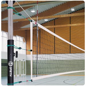 Système de volleyball complet Spieth America®, poteaux en acier peint noir de 7,6 cm (3"), avec protecteurs en mousse