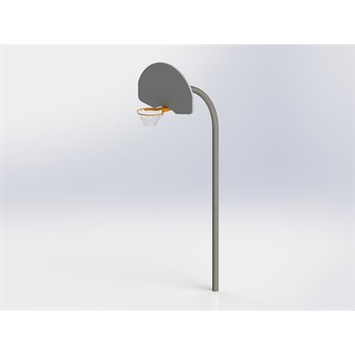 Structure de basketball permanente complète, panneau éventail en acier