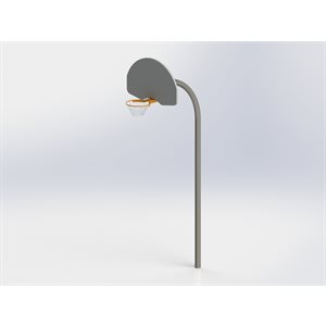 Structure de basketball permanente complète, panneau éventail en acier