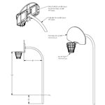 Structure de basketball permanente complète, panneau éventail en acier