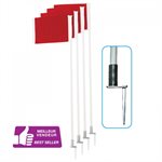 4 poteaux en PVC avec fanions