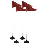 Set of 4 flexible corner flags with rubber bases