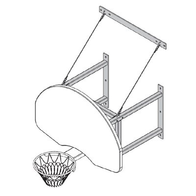 Wall-Mounted Structure for Steel Backboard, 3'