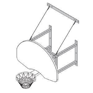 Wall-Mounted Structure for Steel Backboard, 3'