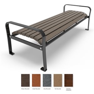Superior Backless Park Bench, 6'