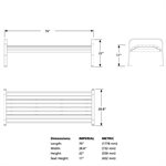 Superior Backless Park Bench, 6'