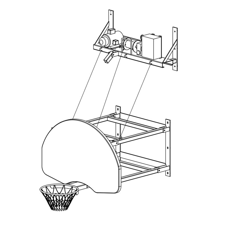 Upward Folding Wall Structure for Basketball Goal