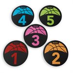 Set of five numbered disks