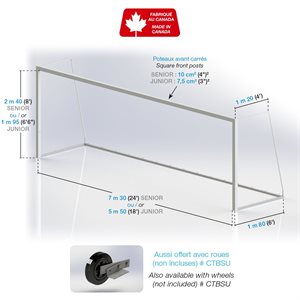 Pair of Aluminum Soccer Goals, 8' X 24' X 4' X 6' 