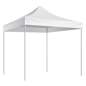 Folding Shelter with Slip-Over Bag 10'x10', White