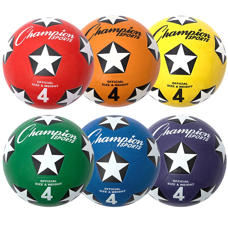 Set of 6 Rubber Soccer Balls