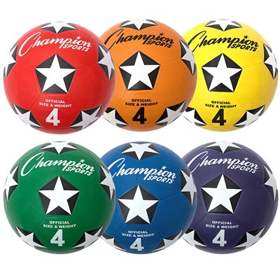 6 Champion Rubber Soccer Balls