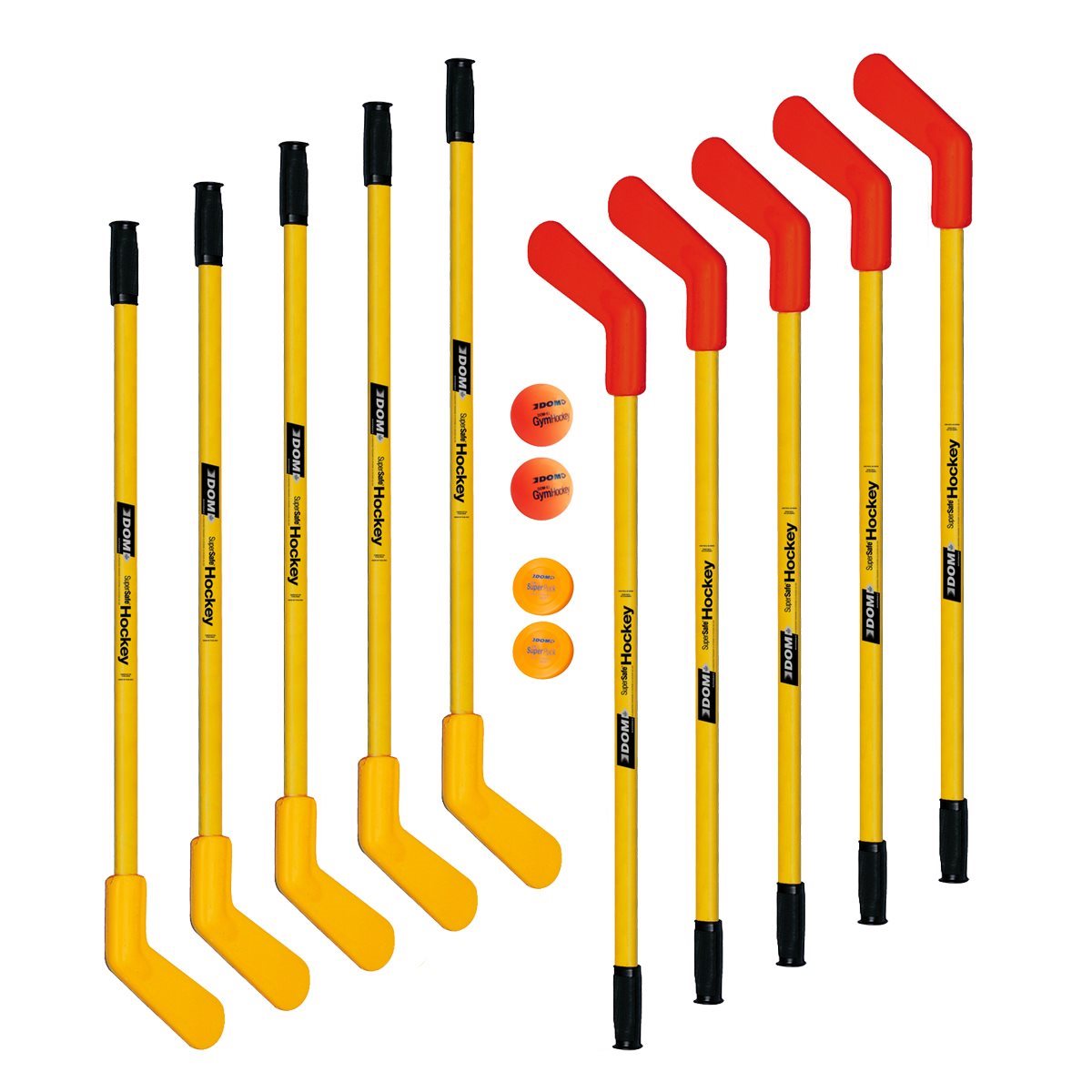 10 DOM Supersafe hockey sticks, 36"