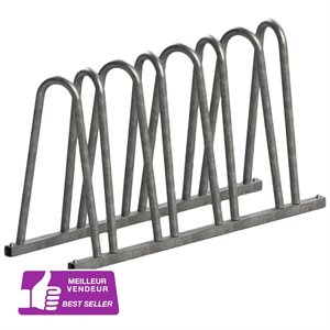 Bicycle Rack, 7 Spots, Galvanized Steel