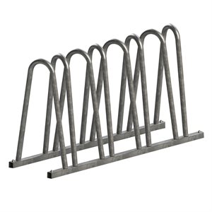 Bicycle Rack, 7 Spots, Galvanized Steel