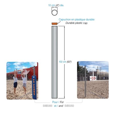 Ancrage de volleyball pour installation extérieure amovible