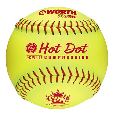 12 Slo-Pitch Hot Dot Softballs