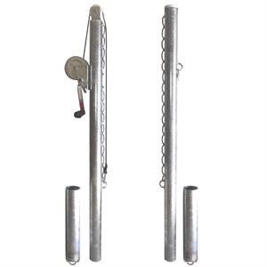 Galvanized tennis posts, with anchors