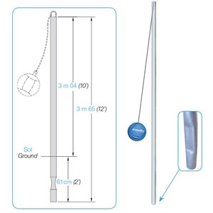Galvanized Steel Tetherball Post, 1-7 / 8"