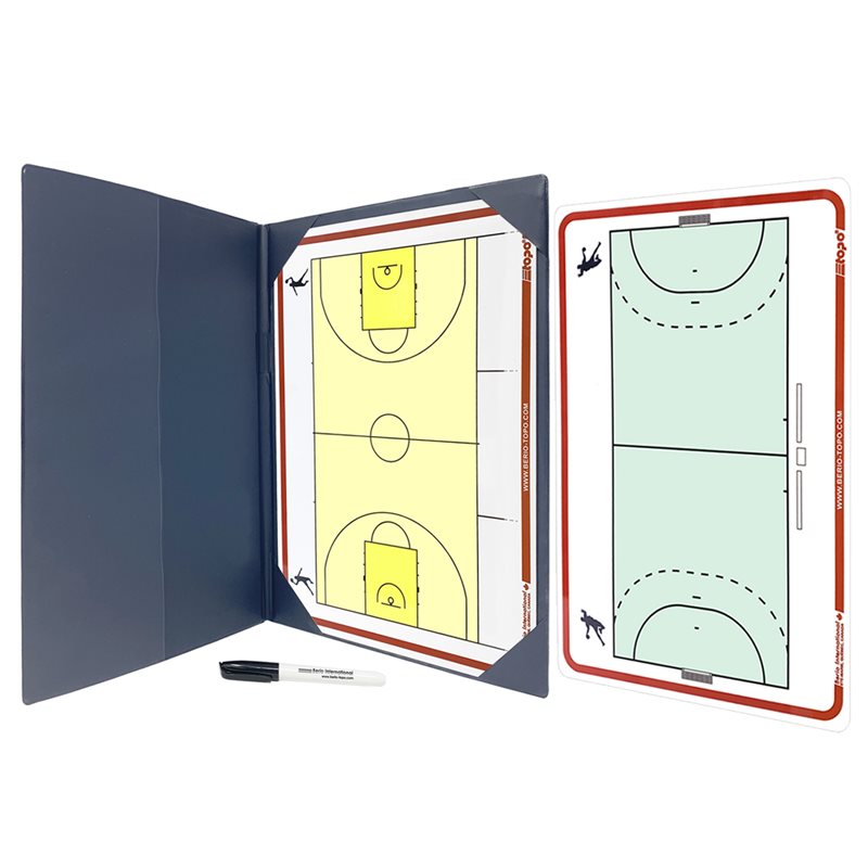 Tableau d'enseignement TOPO Cartable 2 volets / BASKET INT. et HANDBALL, 10" x 14½"