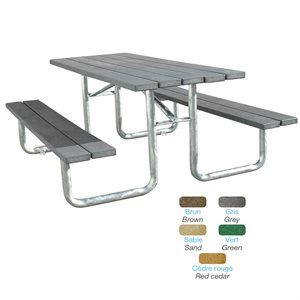 Galvanized Steel and Plastic Picnic Table