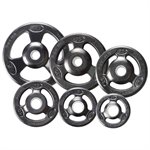 Rubber Encased Steel Tri-Grip Olympic Plate