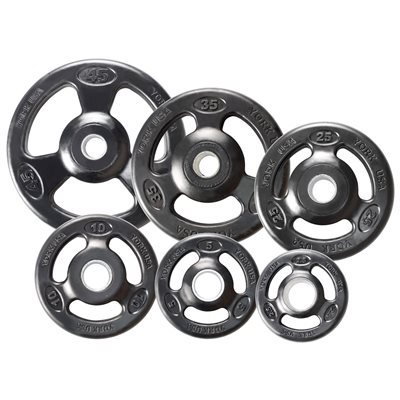 Rubber Encased Steel Tri-Grip Olympic Plate