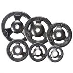 Rubber Encased Steel Tri-Grip Olympic Plate