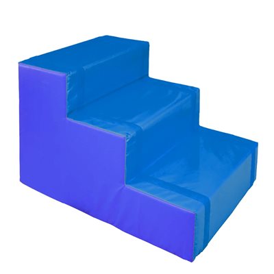 3-Step Stairs, Foam & Vinyl, 21"x24"x32", Blue