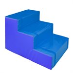 3-Step Stairs, Foam & Vinyl, 21"x24"x32", Blue