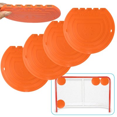 4 cibles magnétiques pour but de hockey, 8", oranges