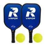 Ensemble de pickleball de 2 raquettes en aluminium Vapor et 2 balles jaunes Rhino PickleBall