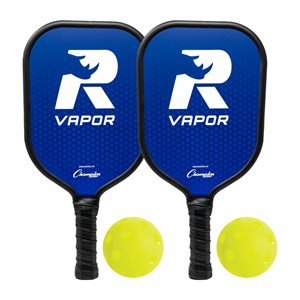 Ensemble de pickleball de 2 raquettes en aluminium Vapor et 2 balles jaunes Rhino PickleBall
